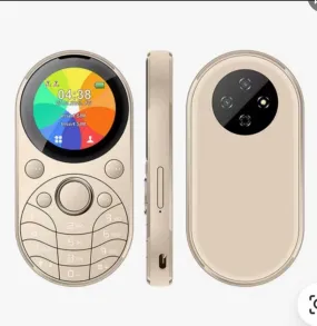 1.39" Round LCD Screen Metal Body Keypad Pocket 2g GSM Mobile Phone with Unique Design (Gold)