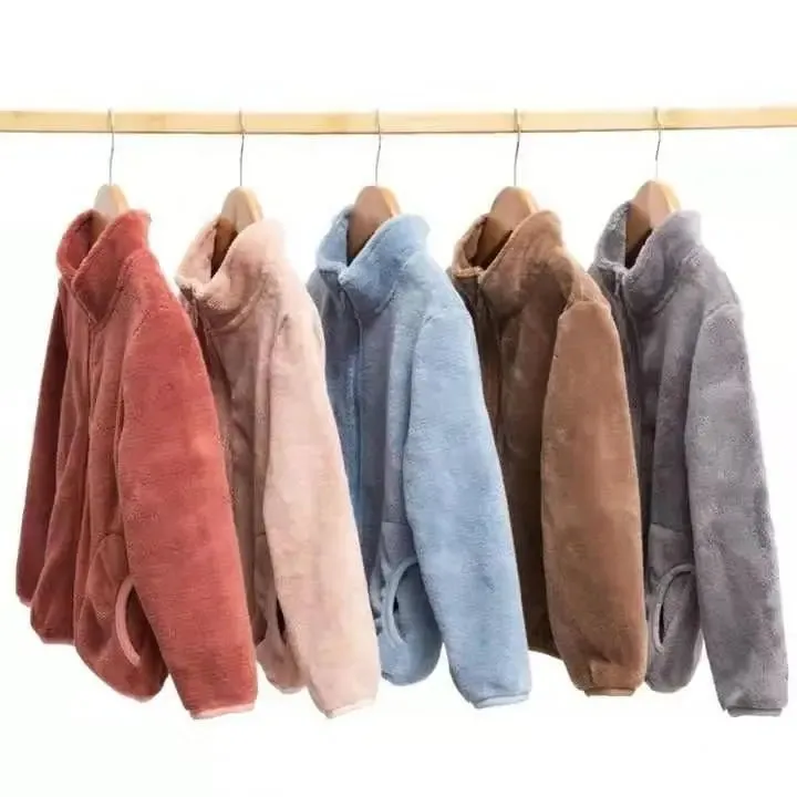 2022 Autumn Winter Girls Boys Casual Soft Warm Long Sleeve Coat Baby Kids Children Polar Fleece Jacket