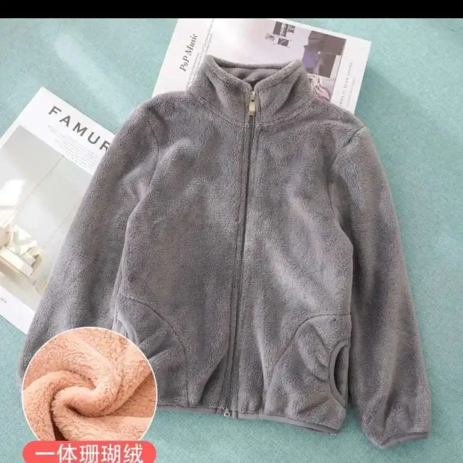 2022 Autumn Winter Girls Boys Casual Soft Warm Long Sleeve Coat Baby Kids Children Polar Fleece Jacket