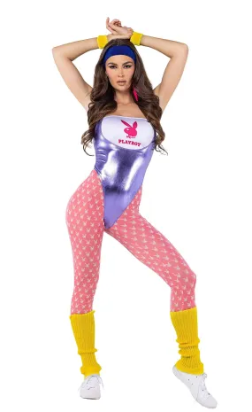 6pc Playboy 80's Fitness Halloween Cosplay Costume