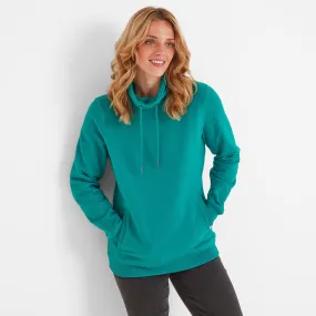 Abigail Womens Funnel Neck Sweat - Teal
