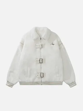 Aelfric Eden Leather Buckle Four Star Sherpa Coat