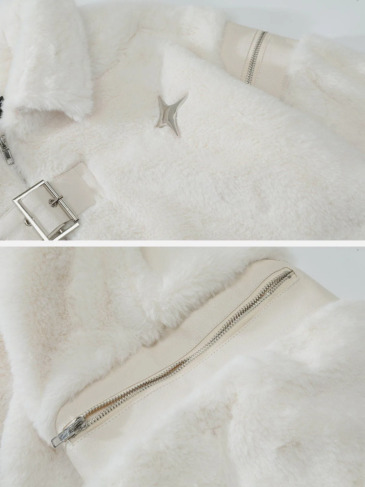Aelfric Eden Leather Buckle Four Star Sherpa Coat