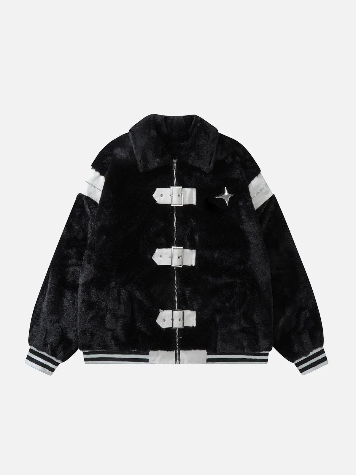 Aelfric Eden Leather Buckle Four Star Sherpa Coat