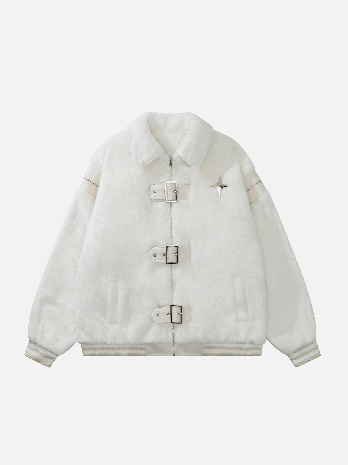 Aelfric Eden Leather Buckle Four Star Sherpa Coat