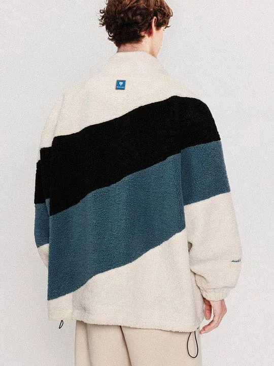 Aelfric Eden Three-color Patchwork Sherpa Coat