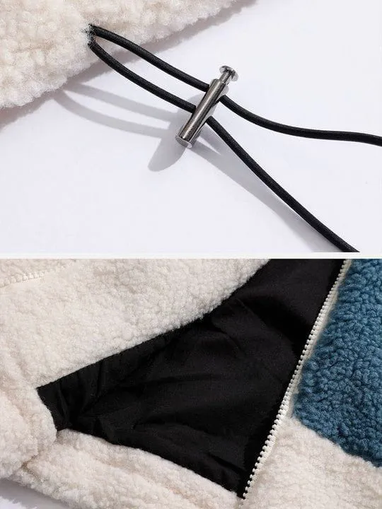 Aelfric Eden Three-color Patchwork Sherpa Coat