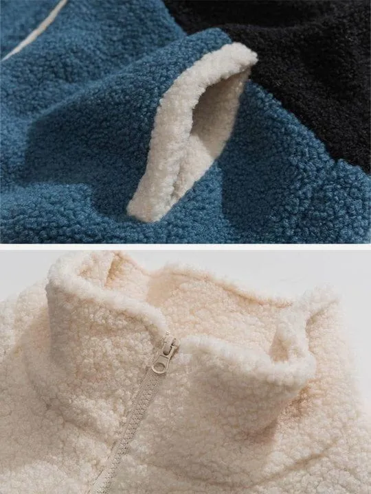 Aelfric Eden Three-color Patchwork Sherpa Coat