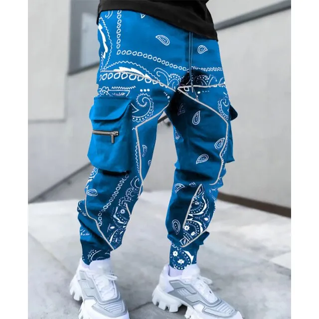 Aidase Fall Winter Fashion Streetwear Pants Sweatpants Men Joggers High Street Slim Cargo Pants Men Hip Hop Printing Pants Men Trousers