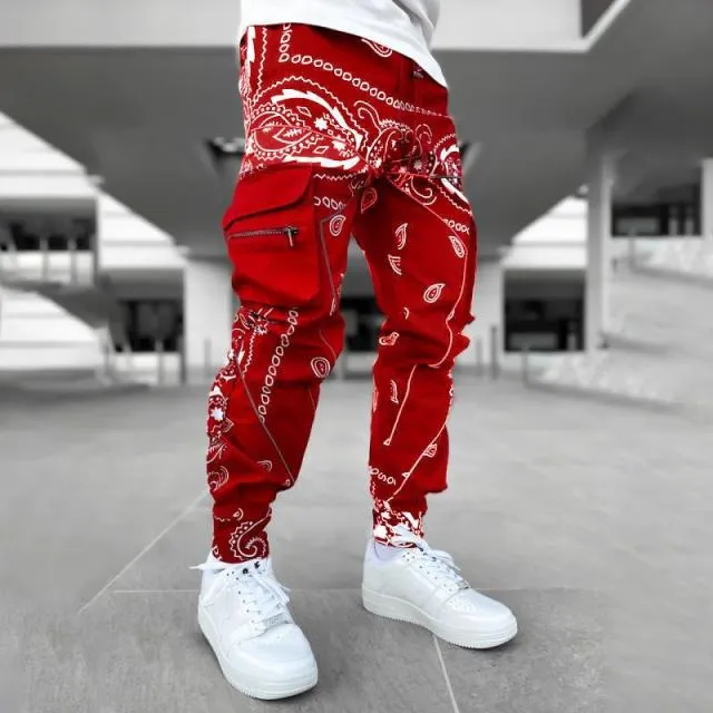 Aidase Fall Winter Fashion Streetwear Pants Sweatpants Men Joggers High Street Slim Cargo Pants Men Hip Hop Printing Pants Men Trousers