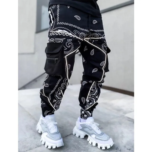 Aidase Fall Winter Fashion Streetwear Pants Sweatpants Men Joggers High Street Slim Cargo Pants Men Hip Hop Printing Pants Men Trousers