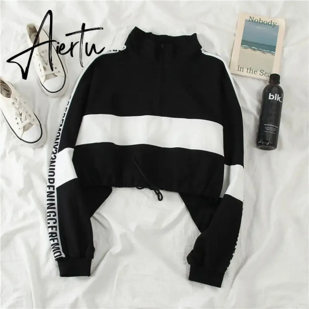 Aiertu  Autumn High Waist Streetwear Cargo Pants Female Harajuku Loose Joggers Women 2 Piece Suit harem camo pants