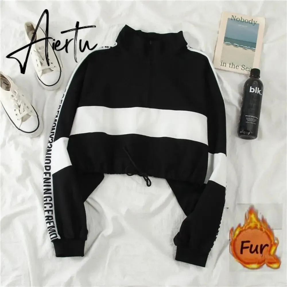Aiertu  Autumn High Waist Streetwear Cargo Pants Female Harajuku Loose Joggers Women 2 Piece Suit harem camo pants