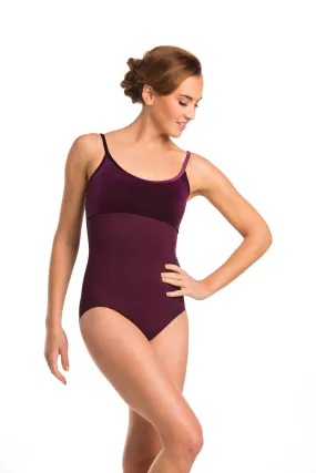 AinslieWear 103V Spaghetti Strap with Velvet Bodice Leotard