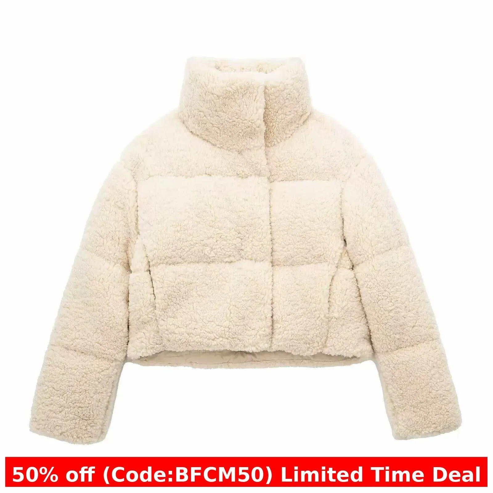 Amozae winter outfits men Women's Winter Artificial Lamb Wool Thickened Fleece Cotton-Padded Jacket Warm Short Coat