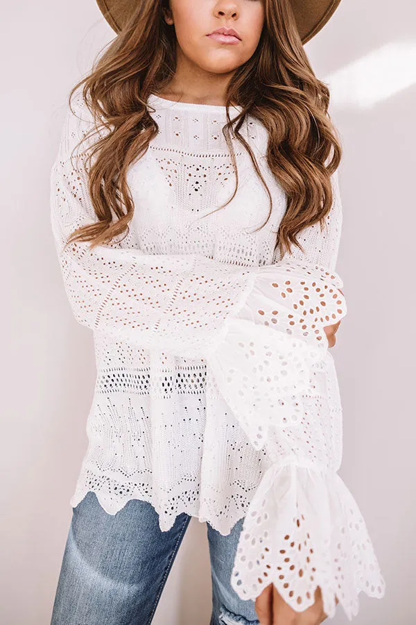 Artistic Mood Eyelet Shift Top