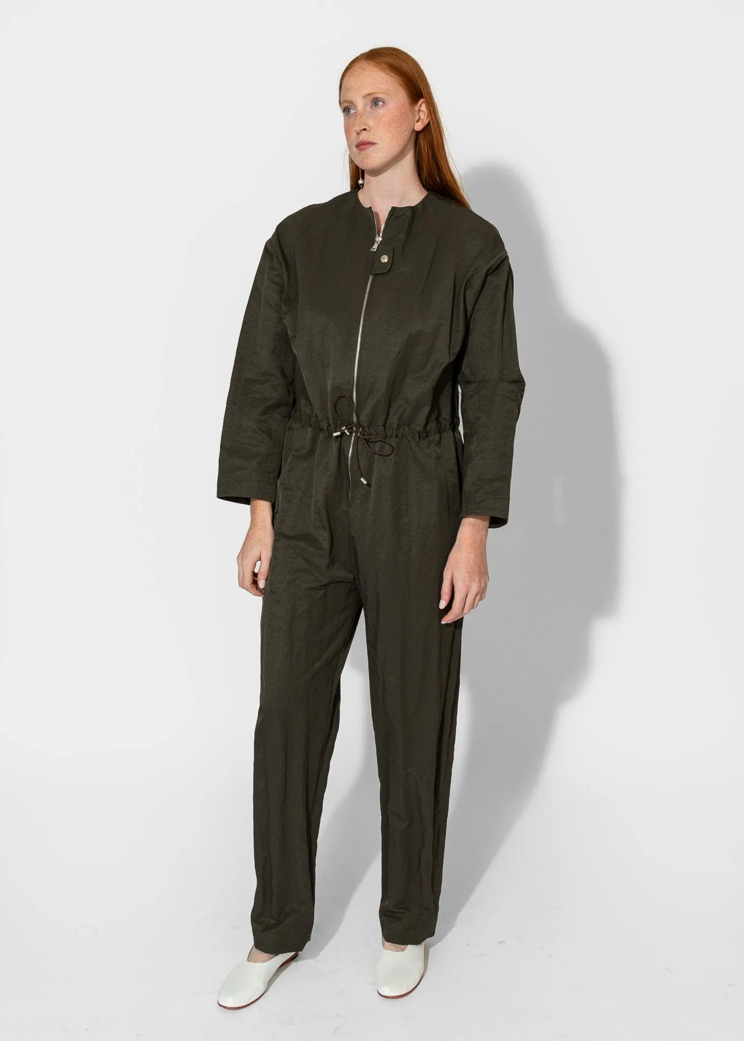 Aviator Zip Jumpsuit in Peat