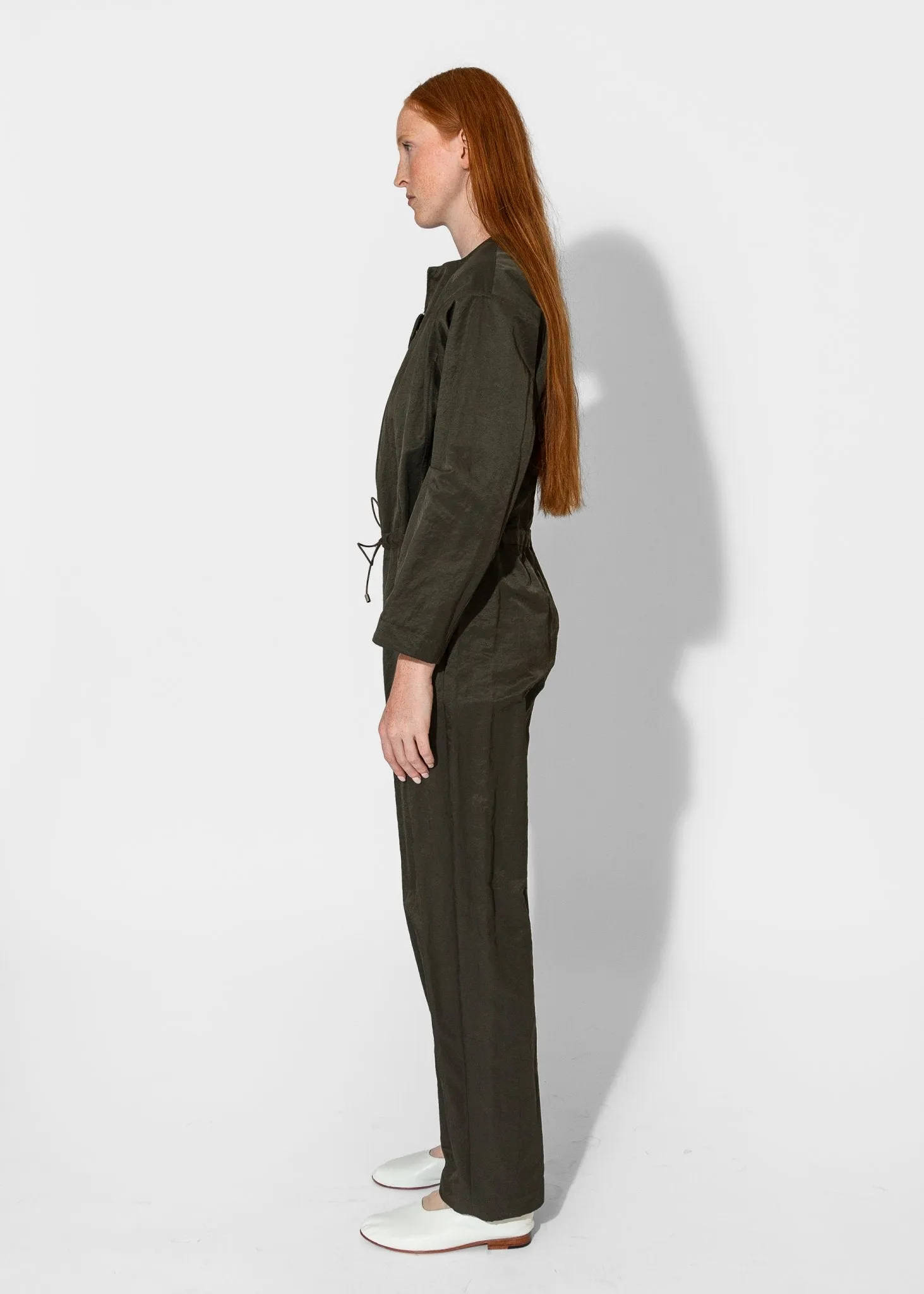 Aviator Zip Jumpsuit in Peat