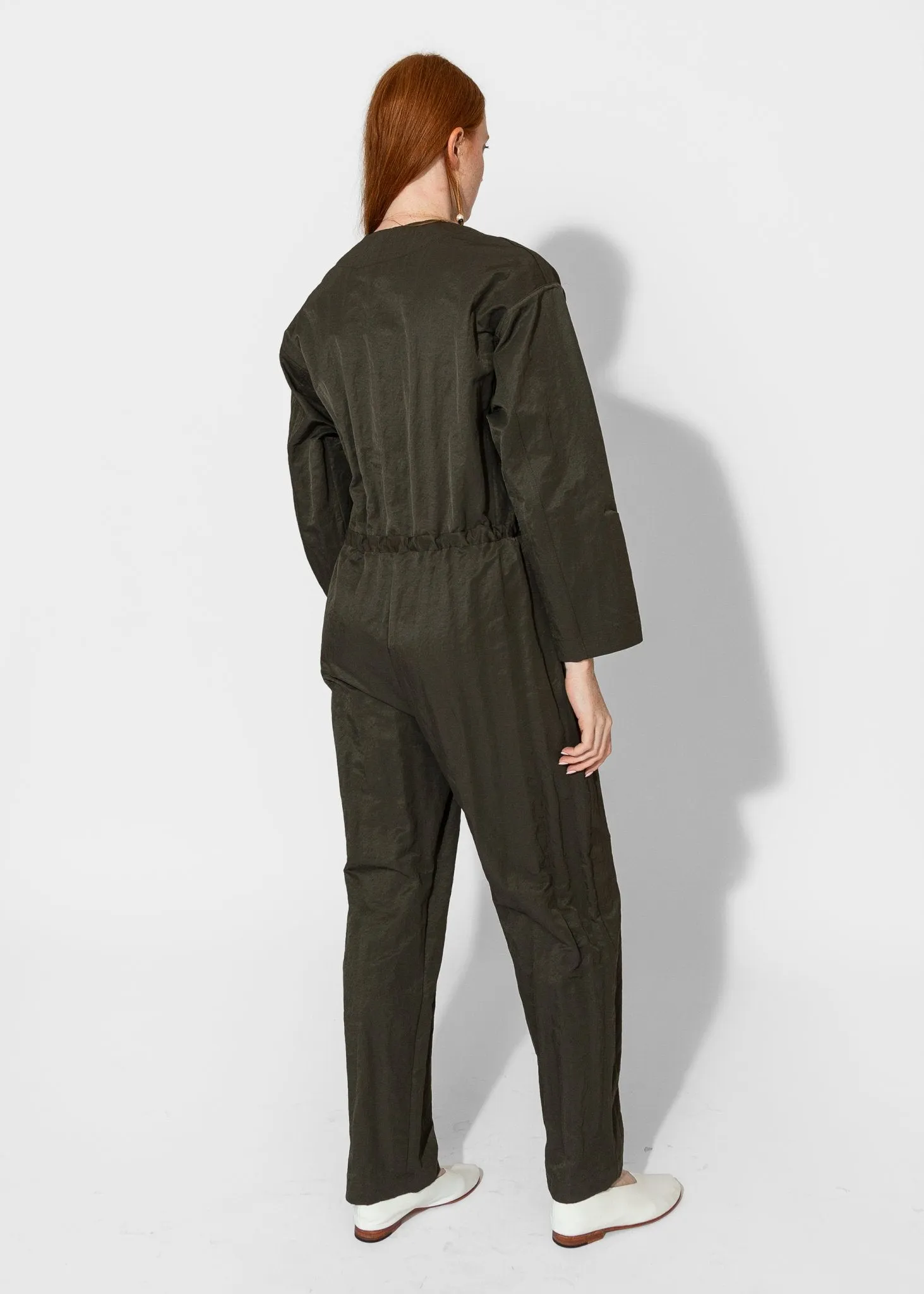 Aviator Zip Jumpsuit in Peat