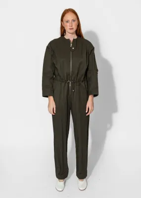 Aviator Zip Jumpsuit in Peat