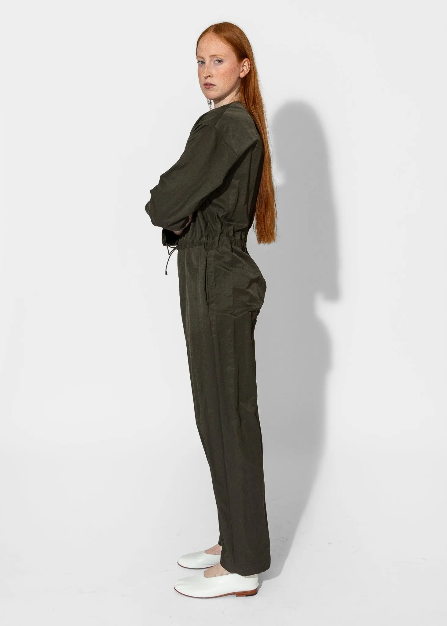 Aviator Zip Jumpsuit in Peat