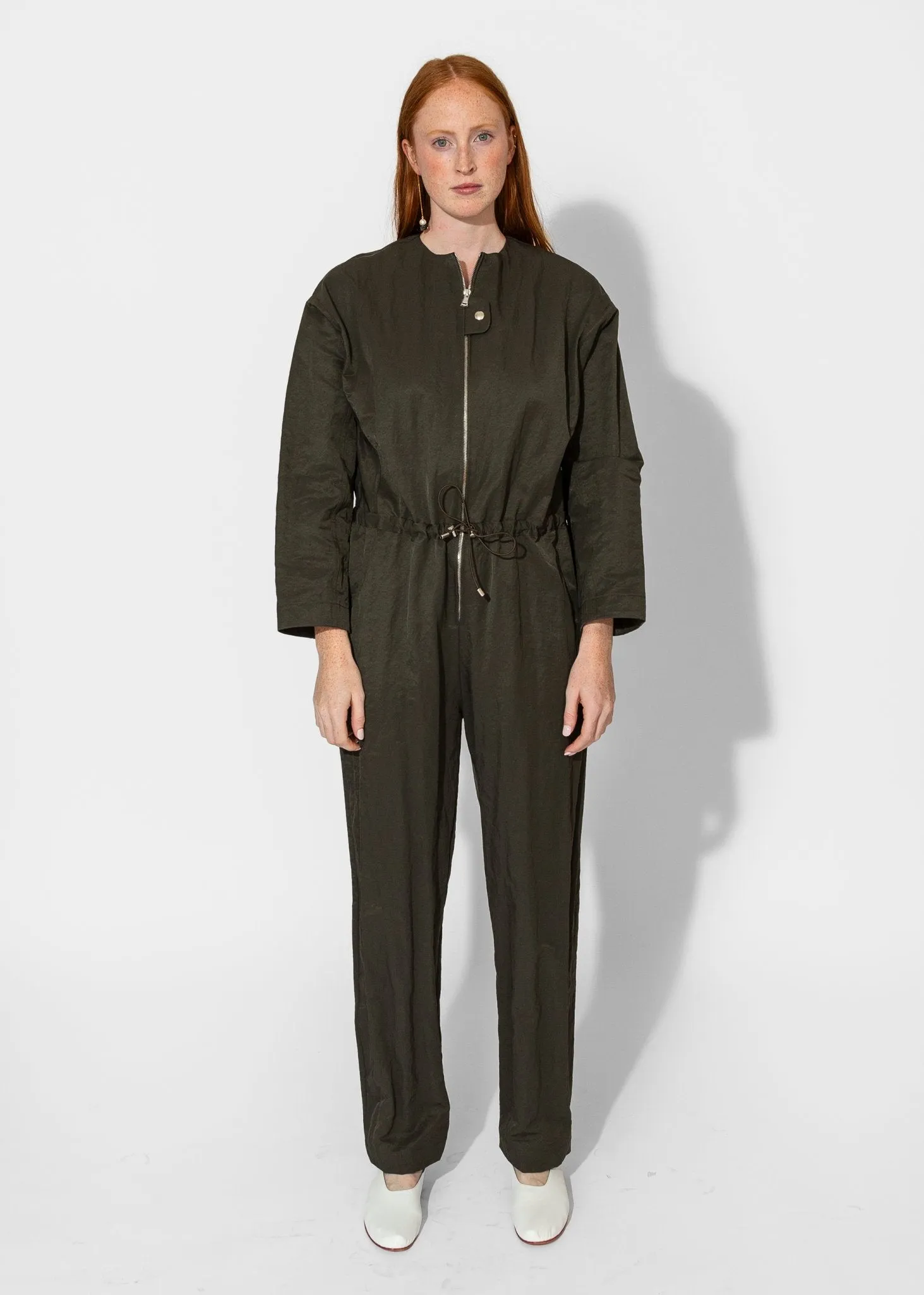 Aviator Zip Jumpsuit in Peat