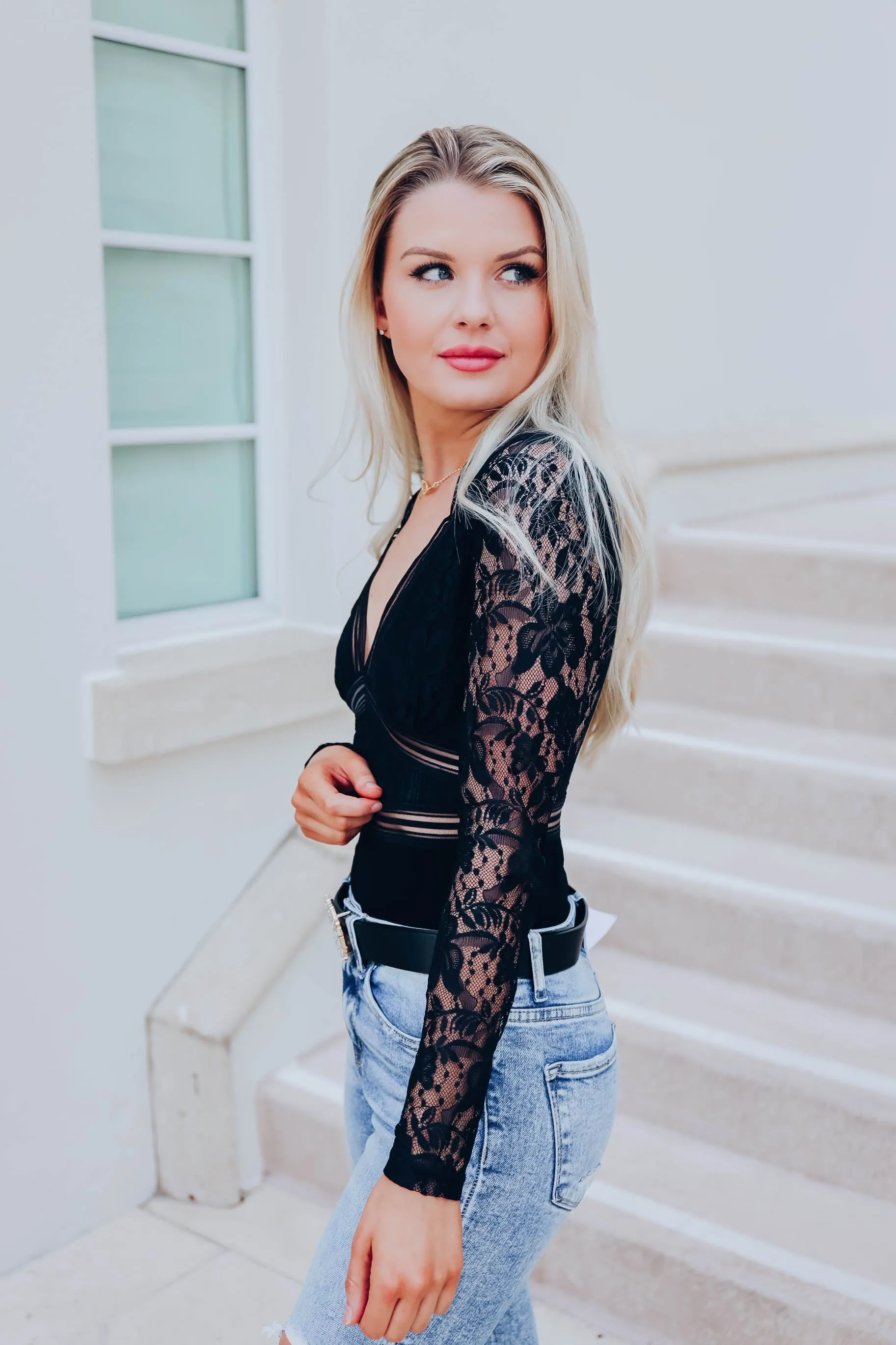 Back In Black Lace Bodysuit