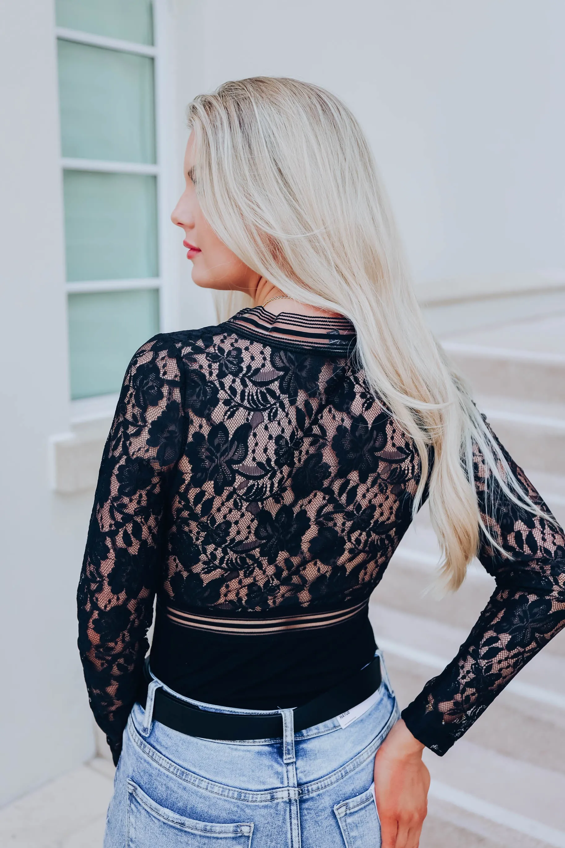 Back In Black Lace Bodysuit