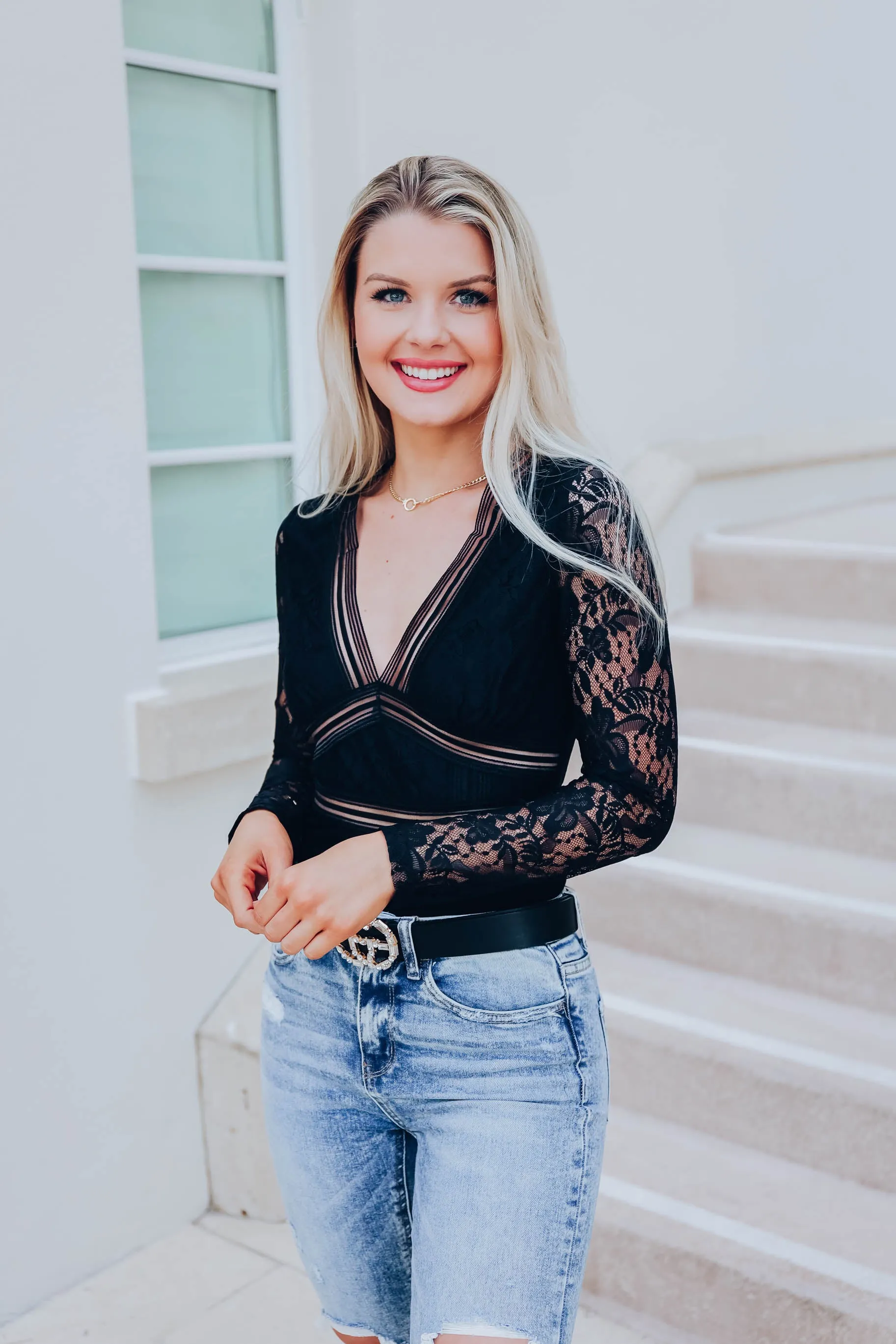 Back In Black Lace Bodysuit