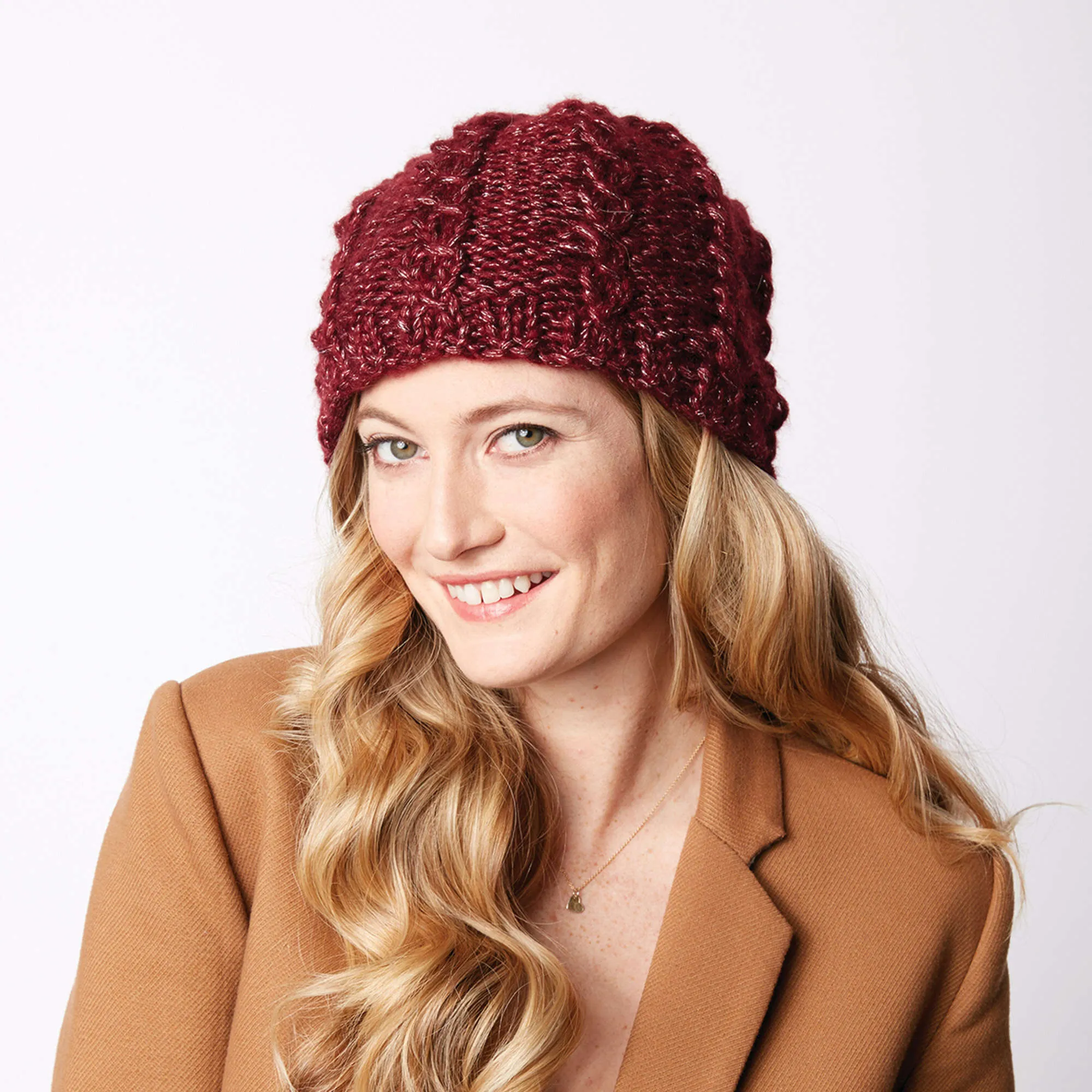 Bernat Shining Swirls Knit Hat