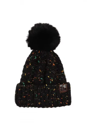 Black Pom Beanie