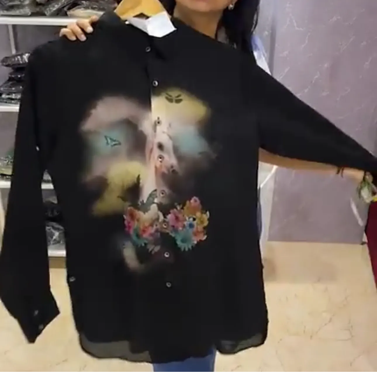 Black Printed Shirt