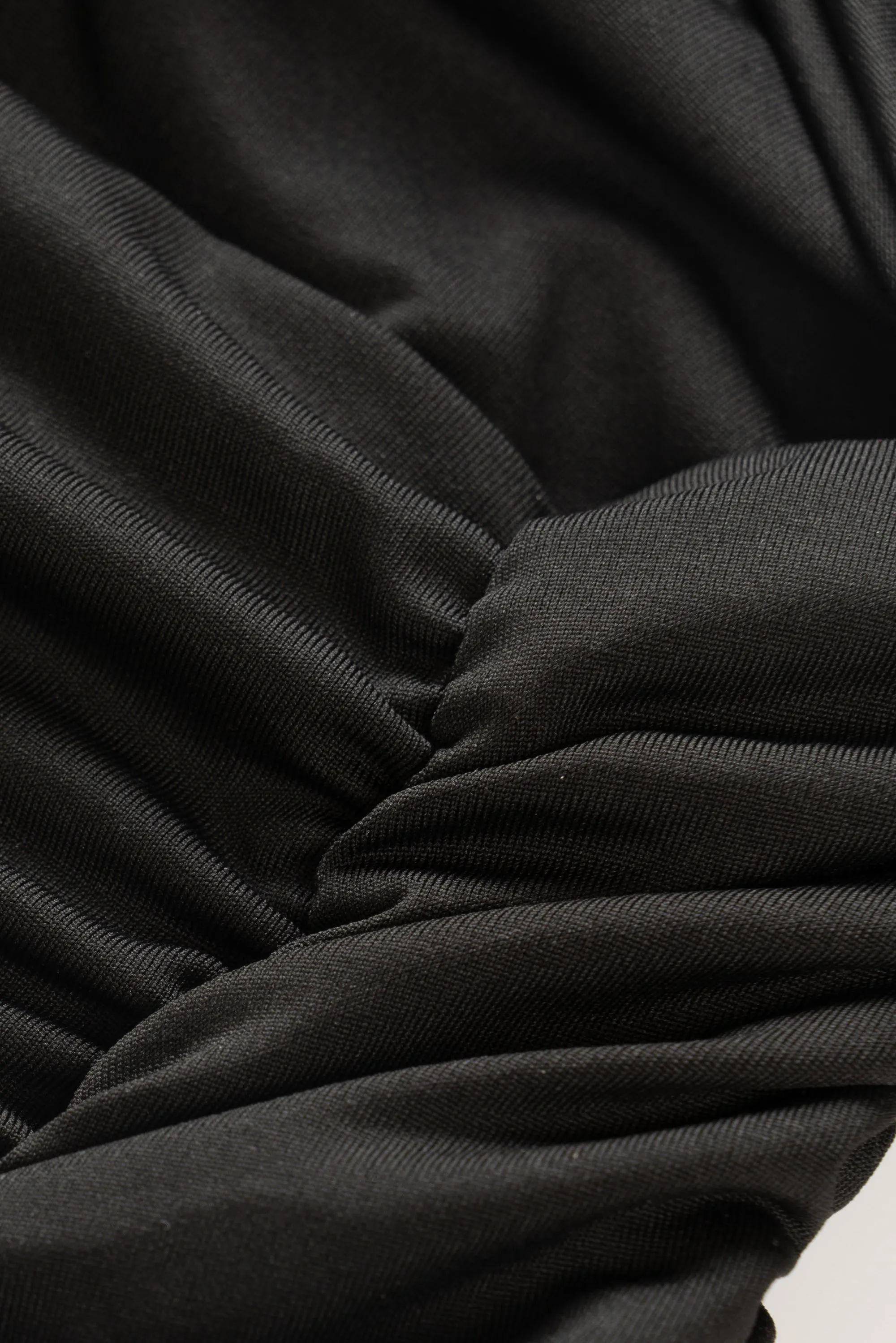 Black Textured Sheer Knit Tight Maxi Dress
