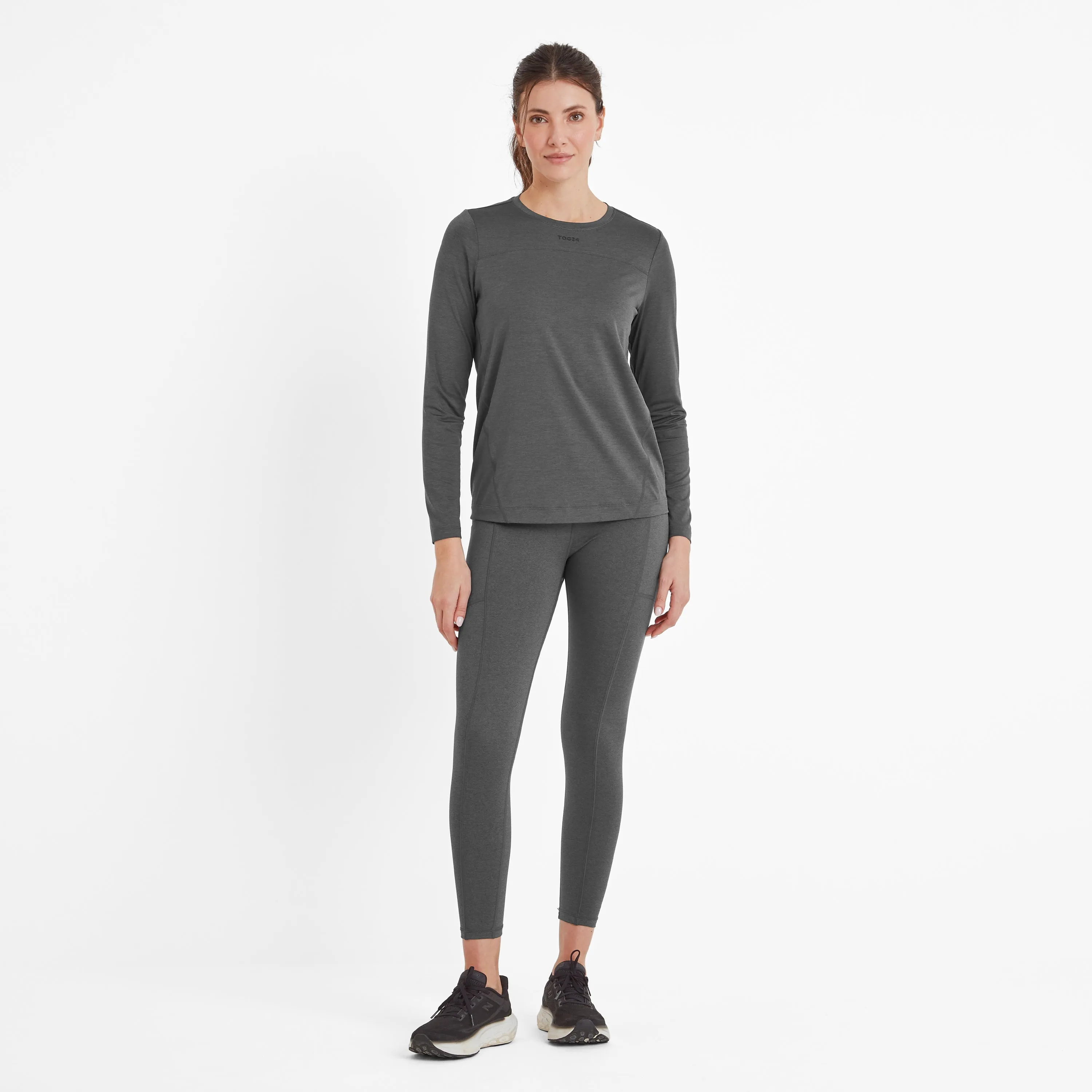 Blakely Womens Tech Long Sleeve Top - Dark Grey Marl