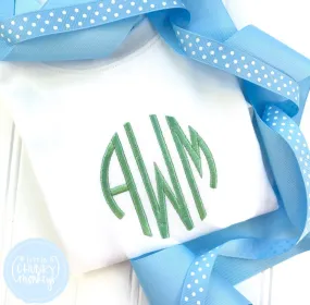 Boy Shirt - Green Circle Monogram