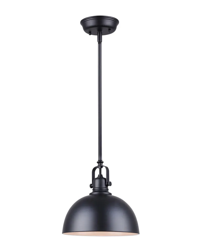 Canarm IPL222B01BK Polo Small 9" Black Dome Pendant