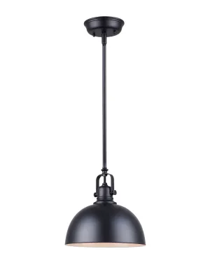 Canarm IPL222B01BK Polo Small 9" Black Dome Pendant