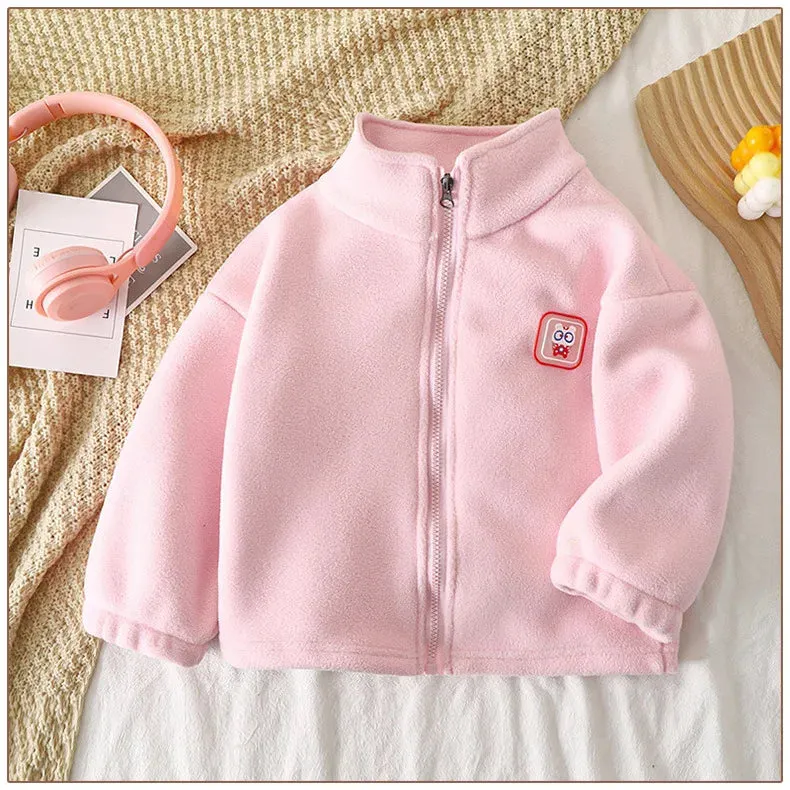 Children's Autumn Winter Clothes Boys Girls Polar Fleece Jacket Kids Thick Warm Hoodie  Girls Boys Casual Coat for 2-7 Years