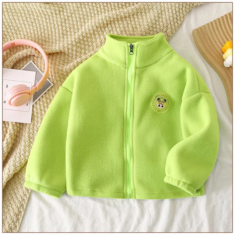 Children's Autumn Winter Clothes Boys Girls Polar Fleece Jacket Kids Thick Warm Hoodie  Girls Boys Casual Coat for 2-7 Years