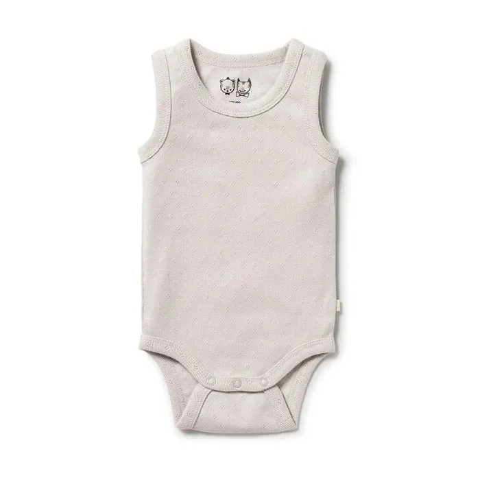 Clay Organic Pointelle Singlet Bodysuit