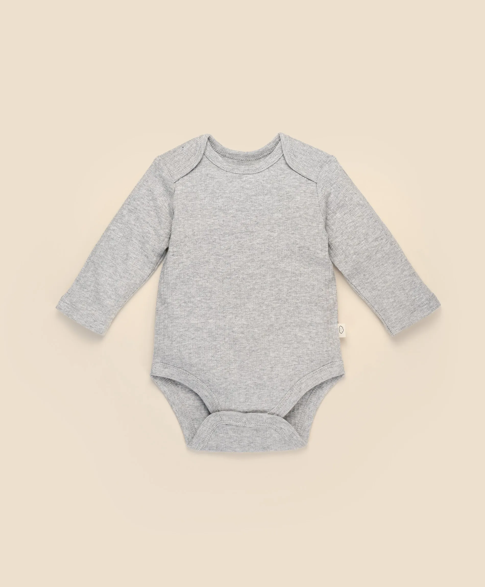 Comfy baby long sleeve bodysuit - Heather grey