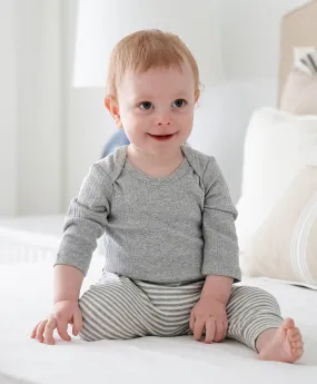 Comfy baby long sleeve bodysuit - Heather grey