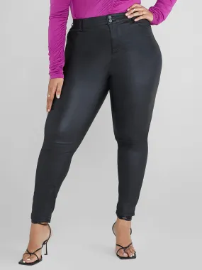 Deanna Coated Texture Faux Leather Pants