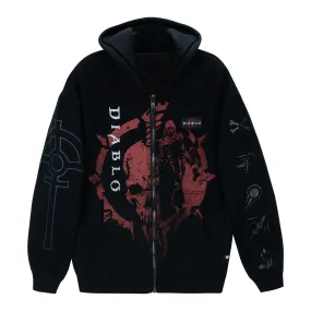 Diablo IV Necromancer Black Zip-Up Hoodie