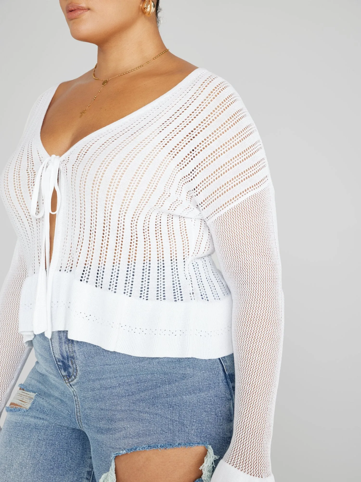 Diana Cropped Crochet Cardigan