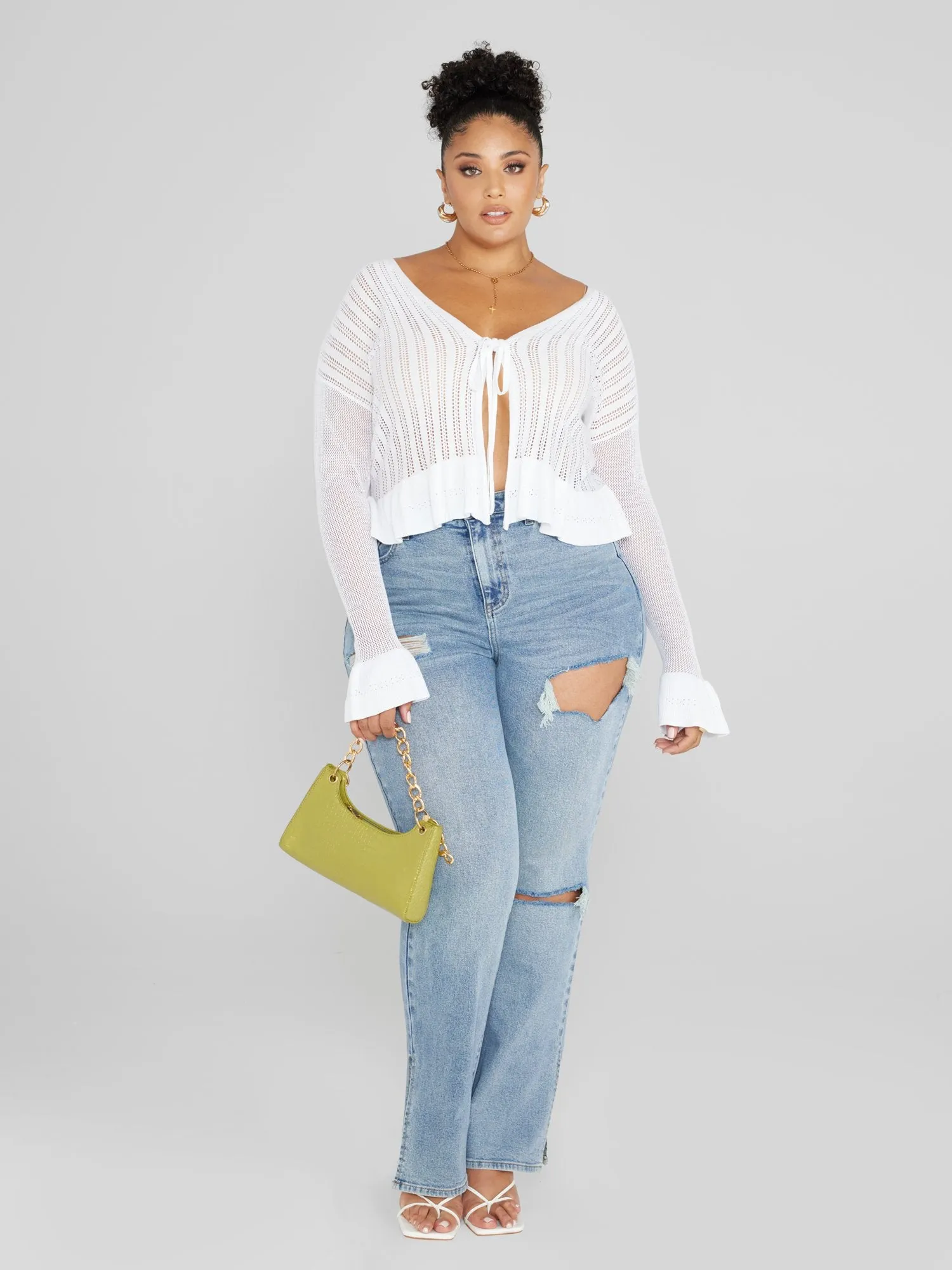 Diana Cropped Crochet Cardigan