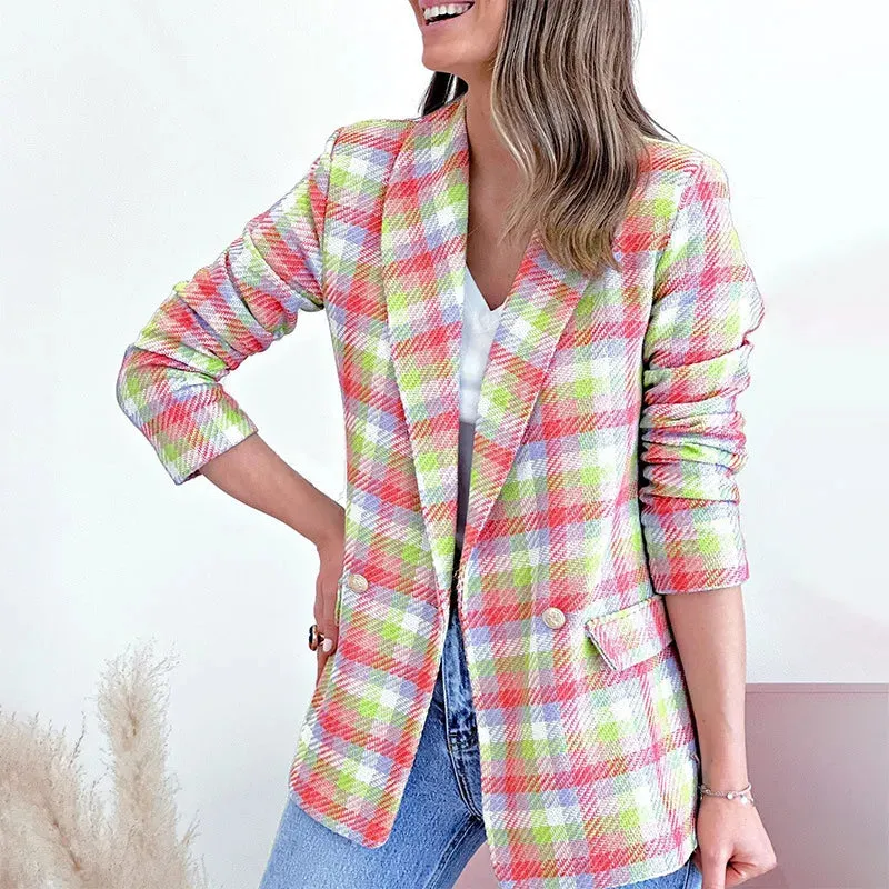 Elegant Long Sleeve Office Pocket Casual Suit Women's Jacket
