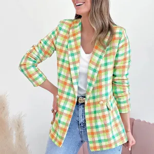 Elegant Long Sleeve Office Pocket Casual Suit Women's Jacket