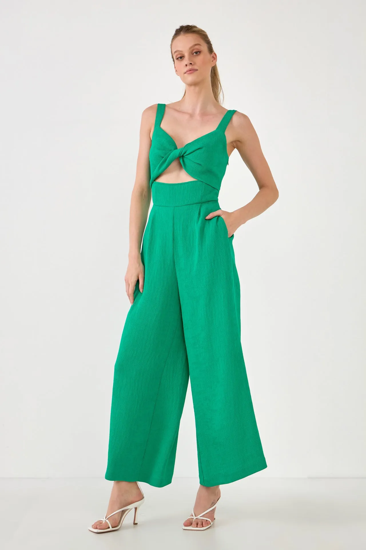 Endless Rose - Soft Touch Plisse Twist Jumpsuit