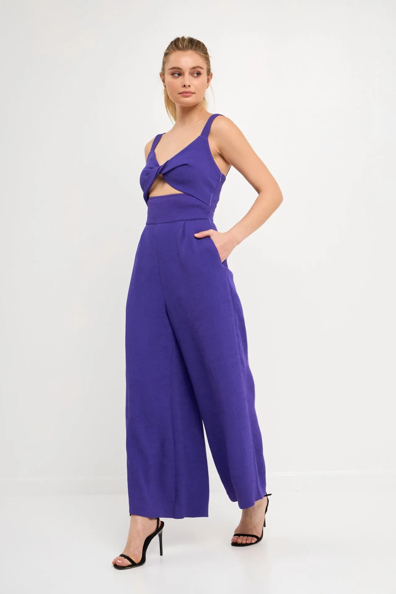Endless Rose - Soft Touch Plisse Twist Jumpsuit